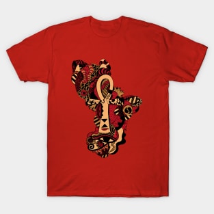 Red and Cream Horus Ankh T-Shirt